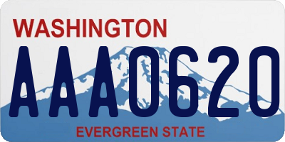 WA license plate AAA0620