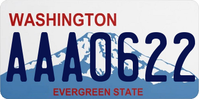 WA license plate AAA0622