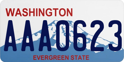 WA license plate AAA0623