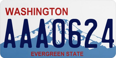 WA license plate AAA0624