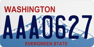 WA license plate AAA0627