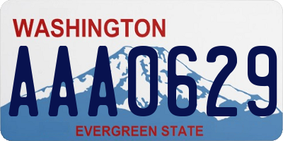WA license plate AAA0629