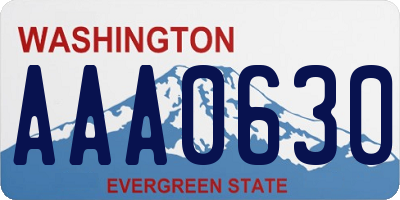 WA license plate AAA0630