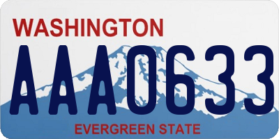 WA license plate AAA0633