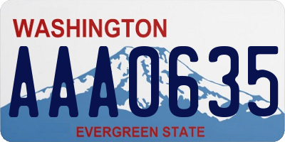 WA license plate AAA0635