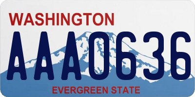 WA license plate AAA0636