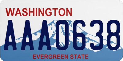 WA license plate AAA0638