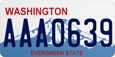 WA license plate AAA0639