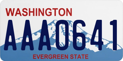 WA license plate AAA0641
