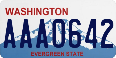 WA license plate AAA0642