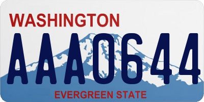 WA license plate AAA0644