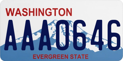 WA license plate AAA0646