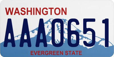 WA license plate AAA0651