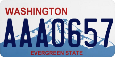 WA license plate AAA0657