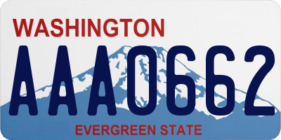 WA license plate AAA0662