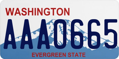 WA license plate AAA0665