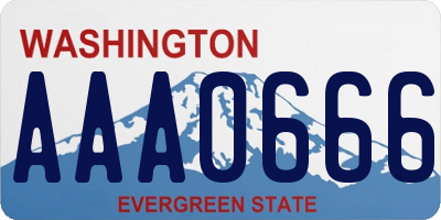 WA license plate AAA0666