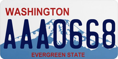 WA license plate AAA0668