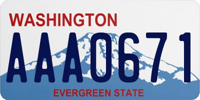 WA license plate AAA0671