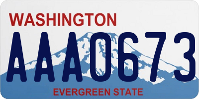 WA license plate AAA0673