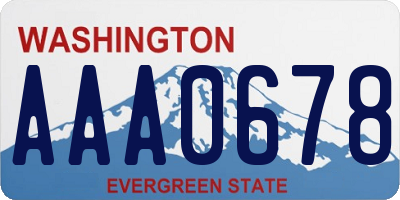 WA license plate AAA0678