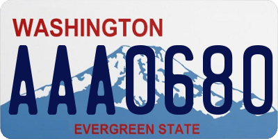 WA license plate AAA0680