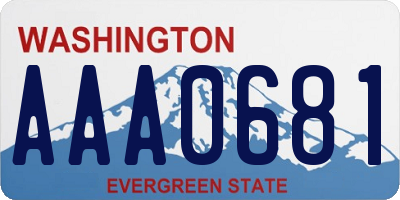 WA license plate AAA0681