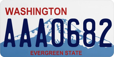 WA license plate AAA0682