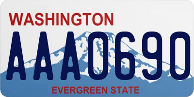 WA license plate AAA0690