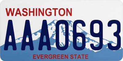 WA license plate AAA0693