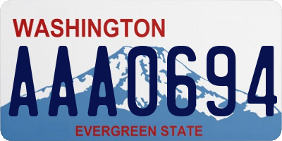 WA license plate AAA0694