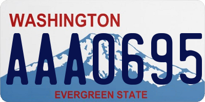 WA license plate AAA0695