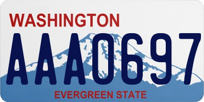 WA license plate AAA0697