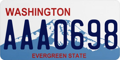 WA license plate AAA0698