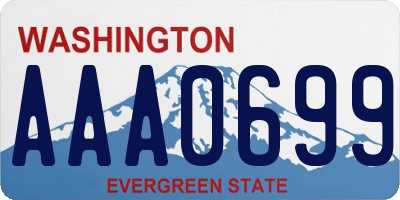 WA license plate AAA0699