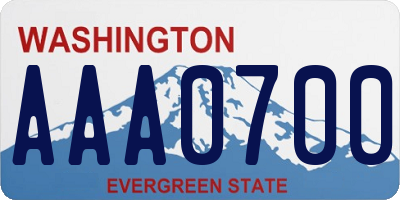 WA license plate AAA0700