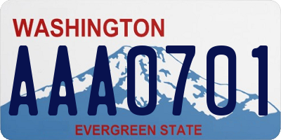WA license plate AAA0701