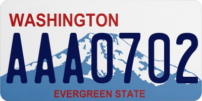 WA license plate AAA0702