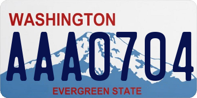 WA license plate AAA0704