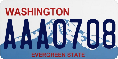 WA license plate AAA0708