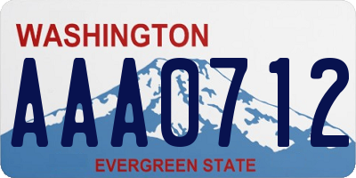 WA license plate AAA0712