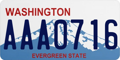 WA license plate AAA0716