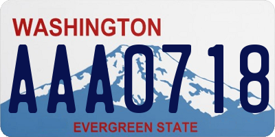 WA license plate AAA0718