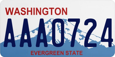 WA license plate AAA0724