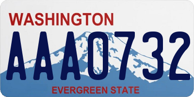 WA license plate AAA0732