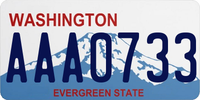 WA license plate AAA0733