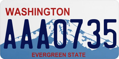 WA license plate AAA0735