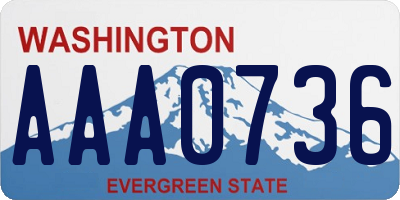 WA license plate AAA0736