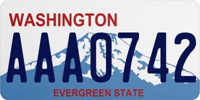 WA license plate AAA0742