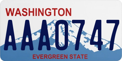 WA license plate AAA0747